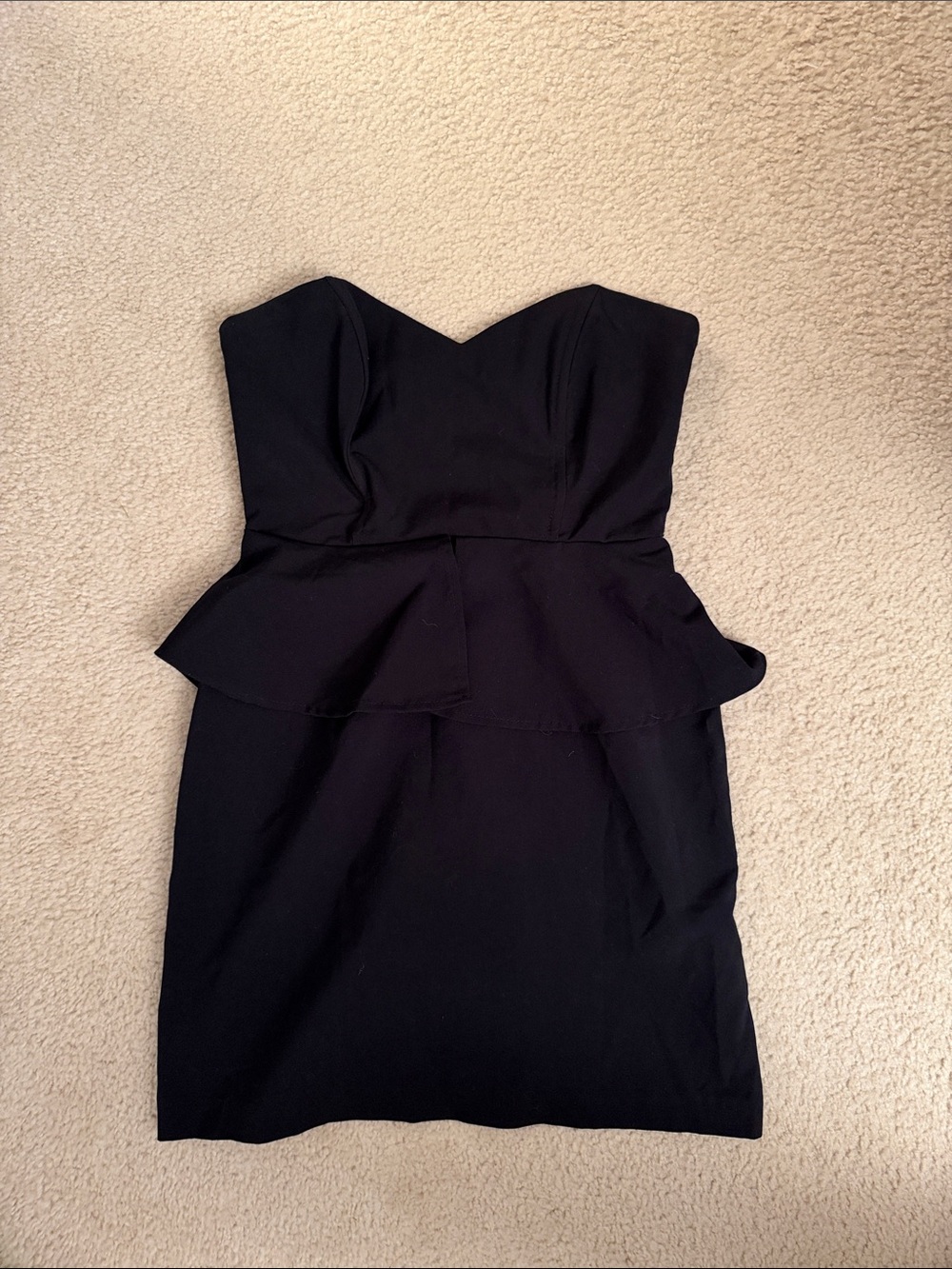 Forever 21 Strapless Black Peplum Dress